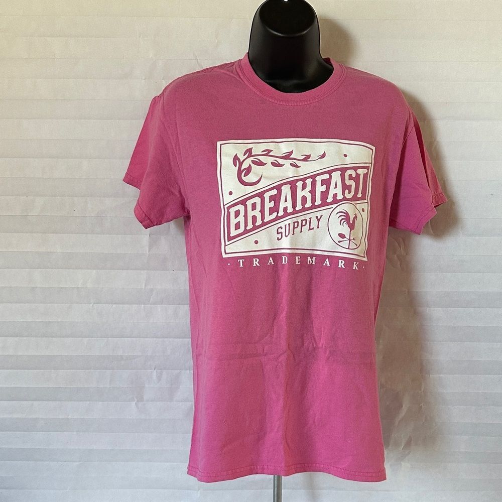 Breakfast Supply Pink Short Sleeve Womens T-Shirt – Small